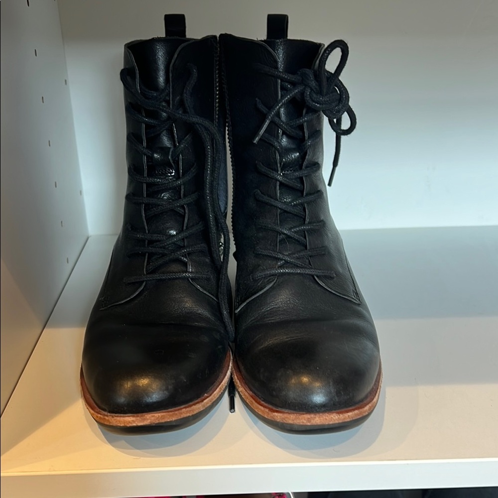 Kork Ease Violeta Black Leather Lace up boots - Picture 3 of 5
